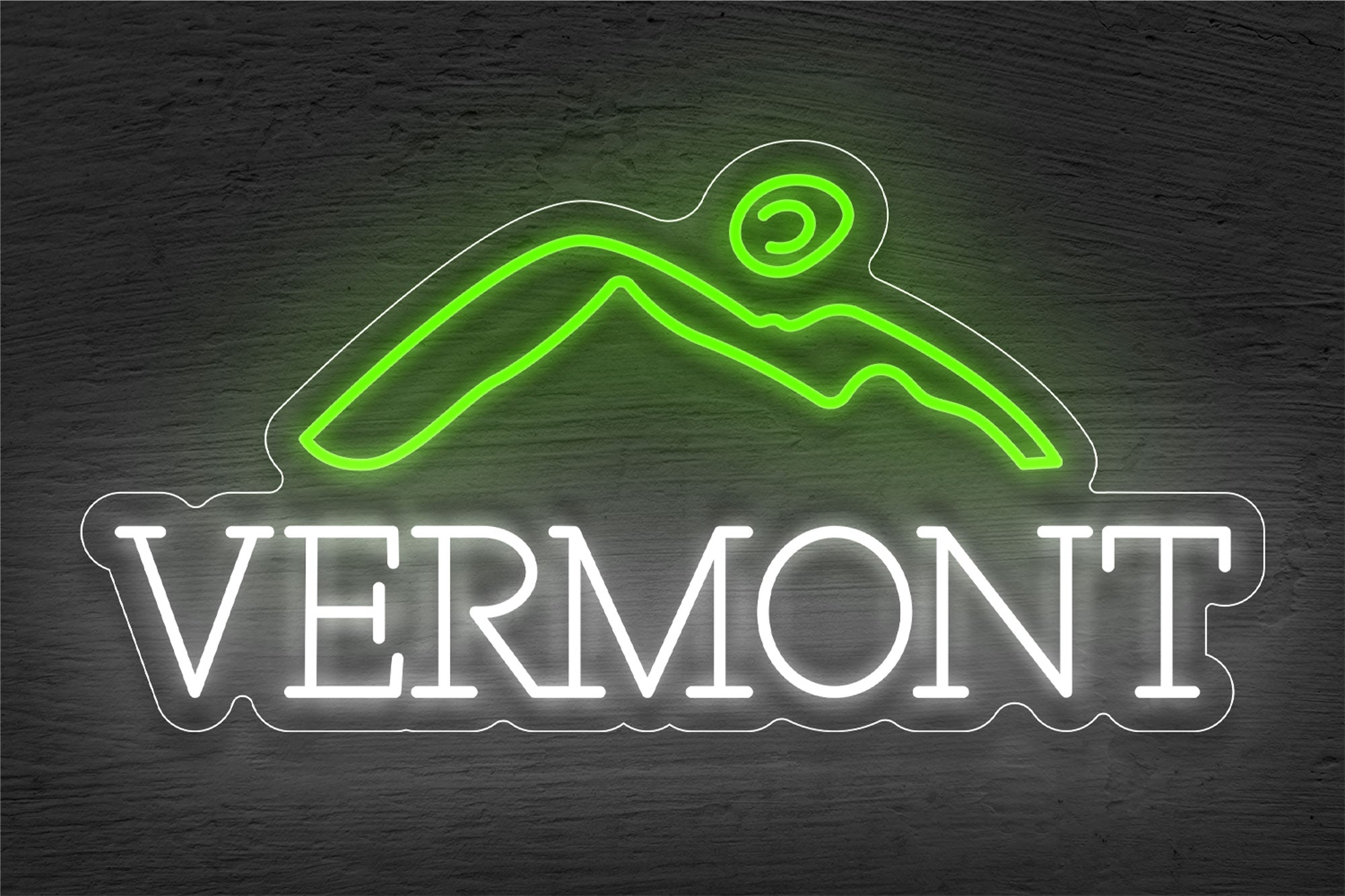Vermont with Logo LED Neon Sign