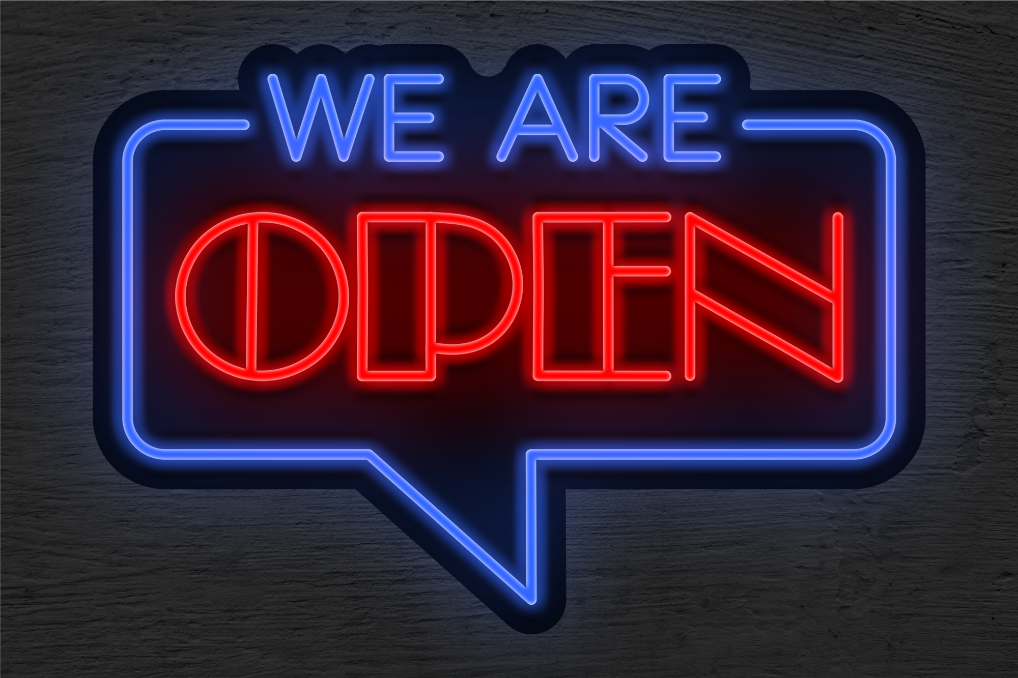 "We Are OPEN" Two Color LED Neon Sign