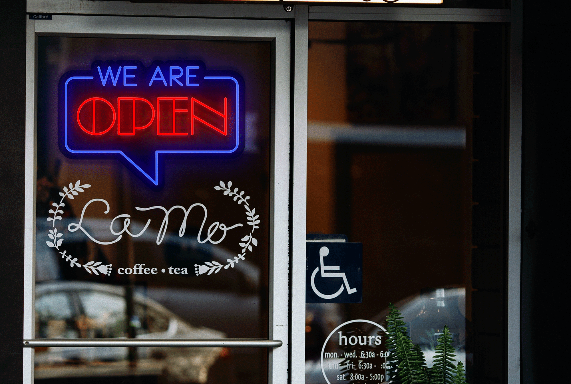 "We Are OPEN" Two Color LED Neon Sign