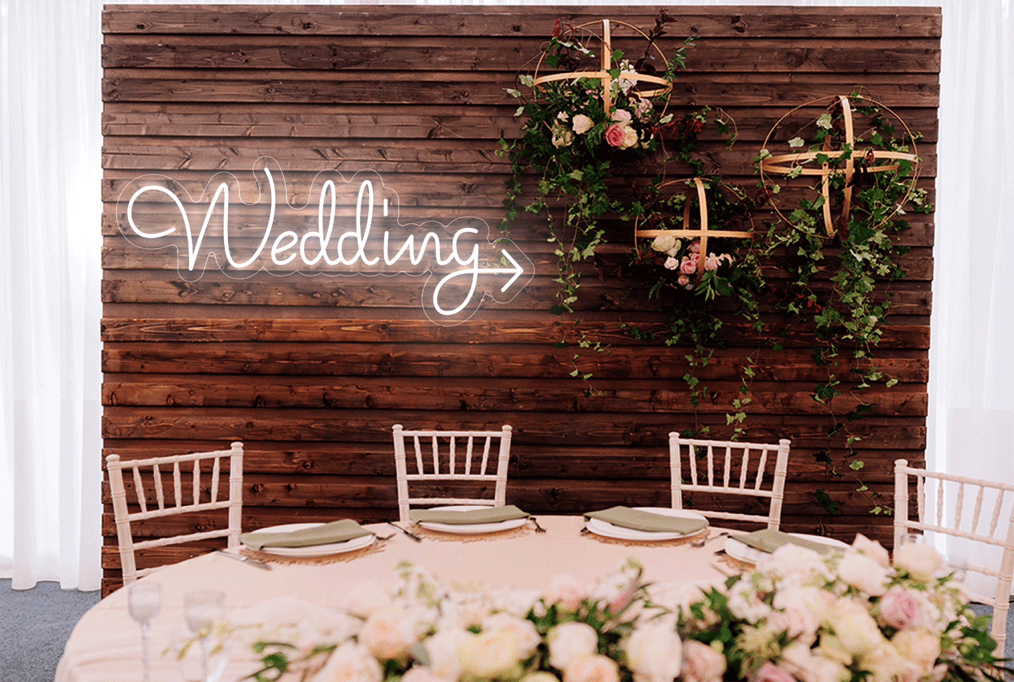 "Wedding" LED Neon Sign