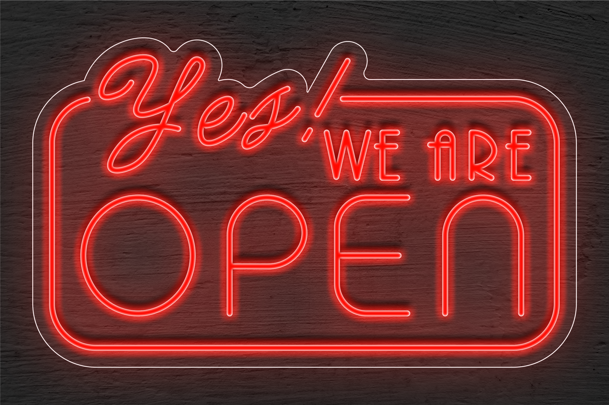 "Yes! WE ARE OPEN" LED Neon Sign