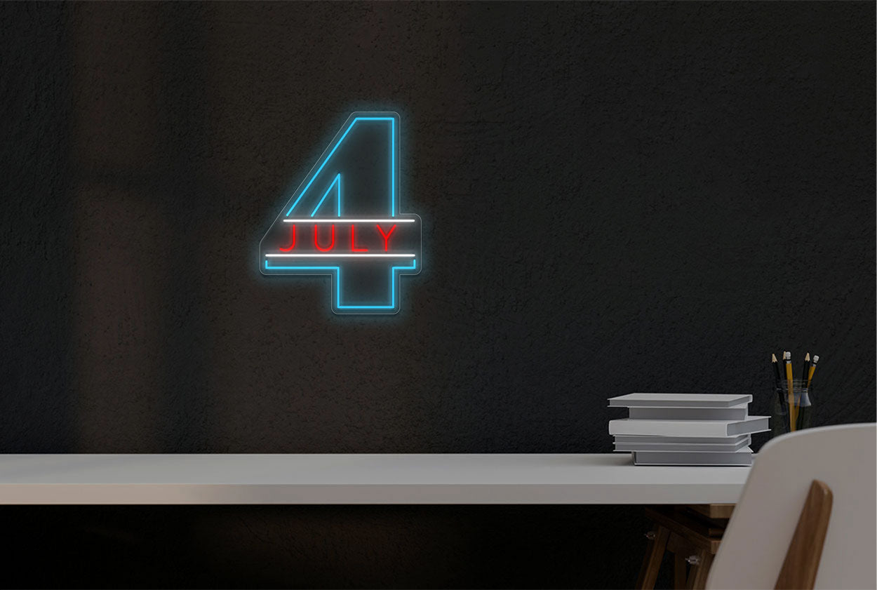 Big 4 with July in the middle LED Neon Sign