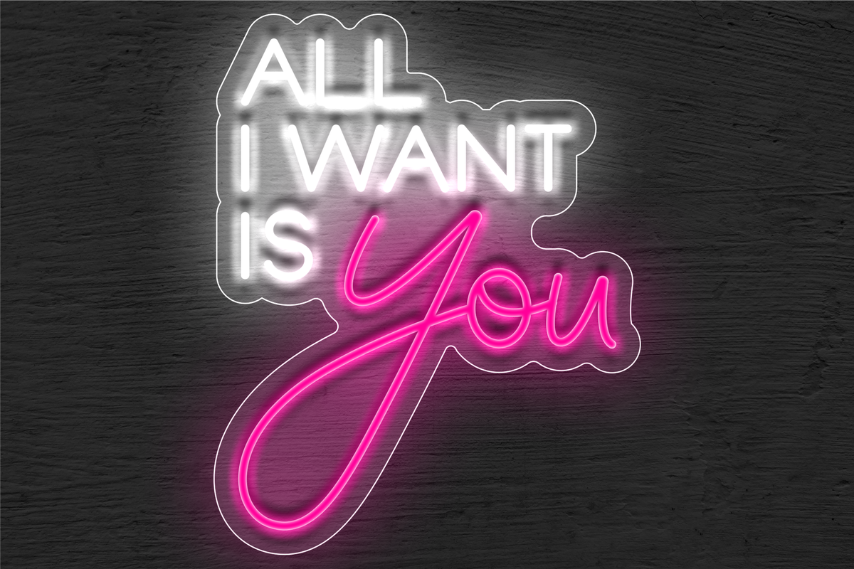 &quot;All I want is You&quot; LED Neon Sign