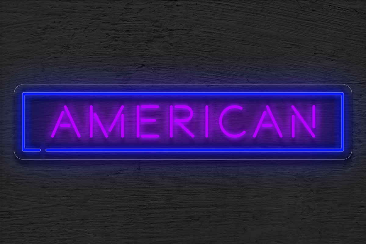 &quot;American&quot; with Border LED Neon Sign