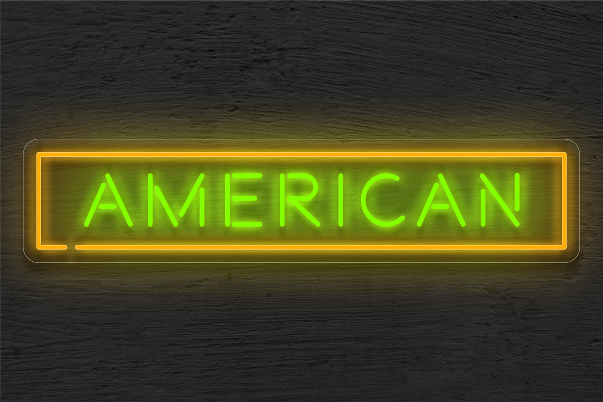 &quot;American&quot; with Border LED Neon Sign