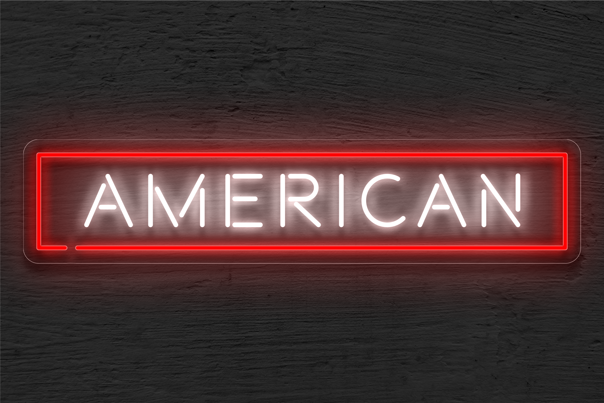 American Standard Rectangular Signs Buy American with Rectangular Border LED Neon Sign | Best Selling Neon ...