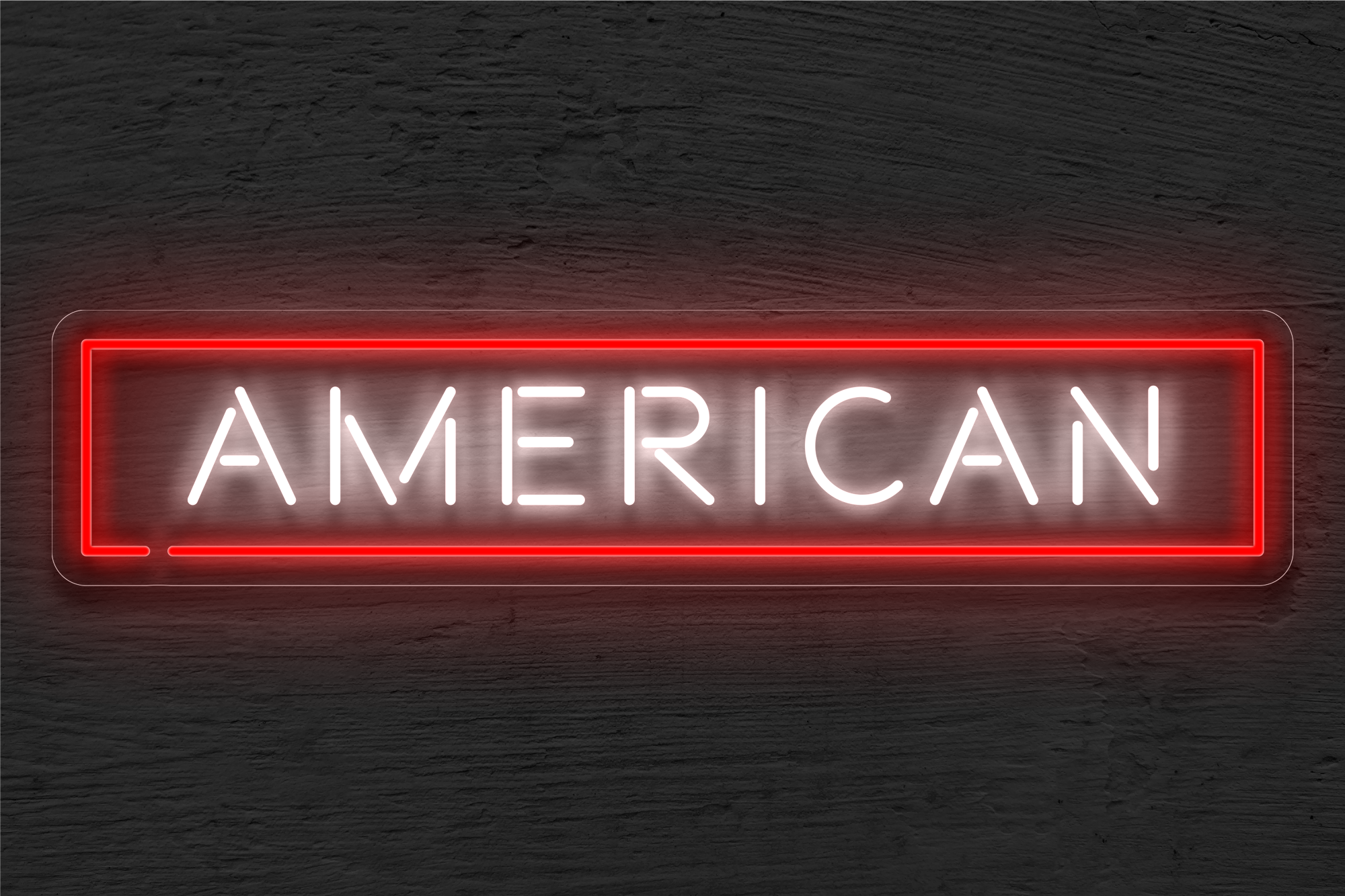 "American" with Border LED Neon Sign