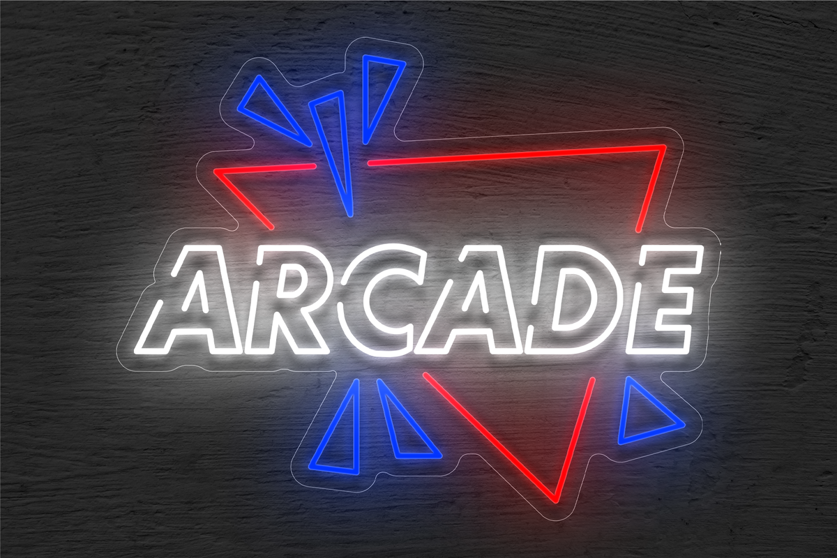 &quot;Arcade&quot; with Triangle Border LED Neon Sign