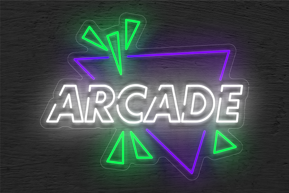 &quot;Arcade&quot; with Triangle Border LED Neon Sign