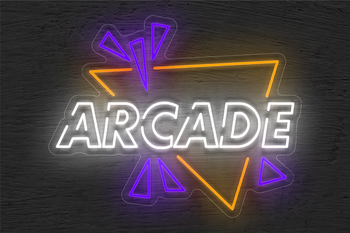 &quot;Arcade&quot; with Triangle Border LED Neon Sign
