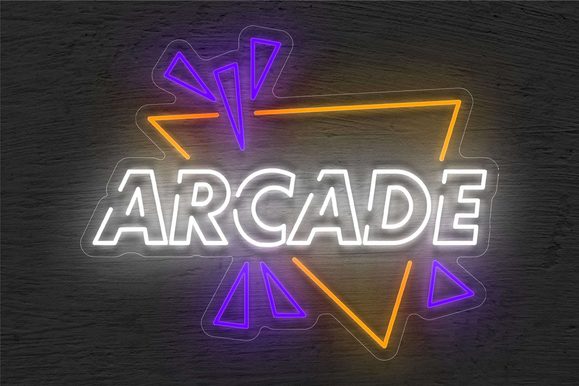 "Arcade" with Triangle Border LED Neon Sign