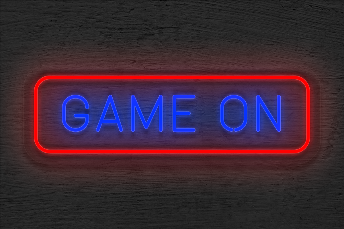 &quot;Game On&quot; with Border LED Neon Sign