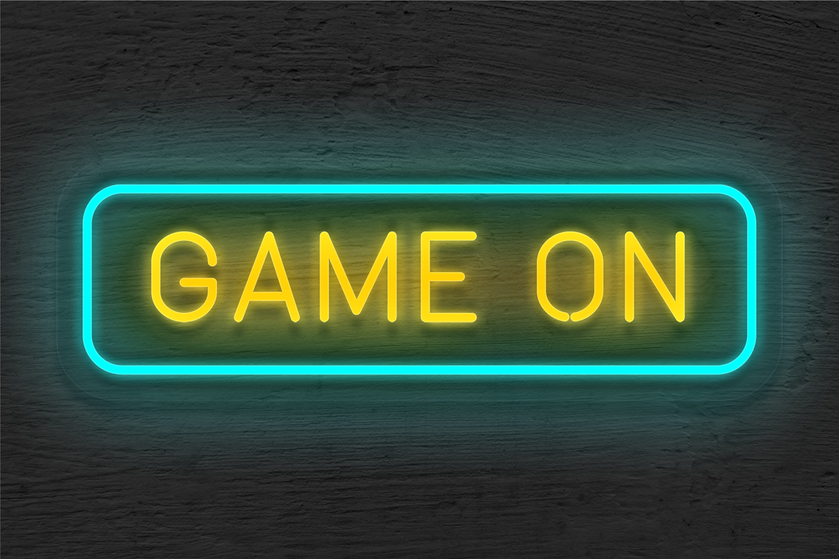 &quot;Game On&quot; with Border LED Neon Sign