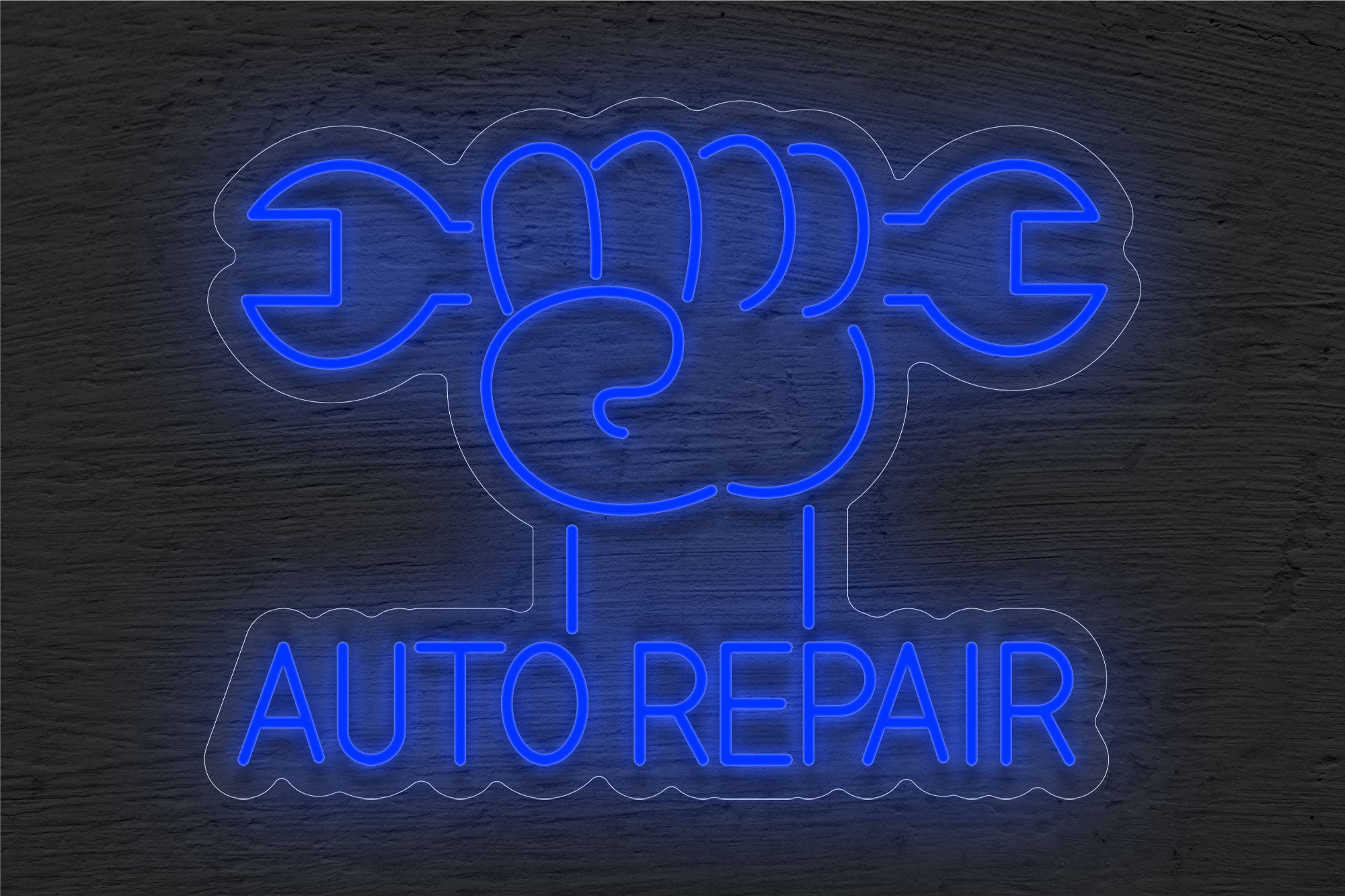 "Auto Repair" with Arm  and Tools LED Neon Sign