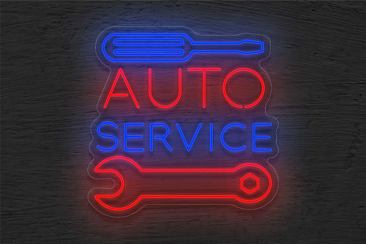 Screw &quot;Auto Service&quot; Tool LED Neon Sign