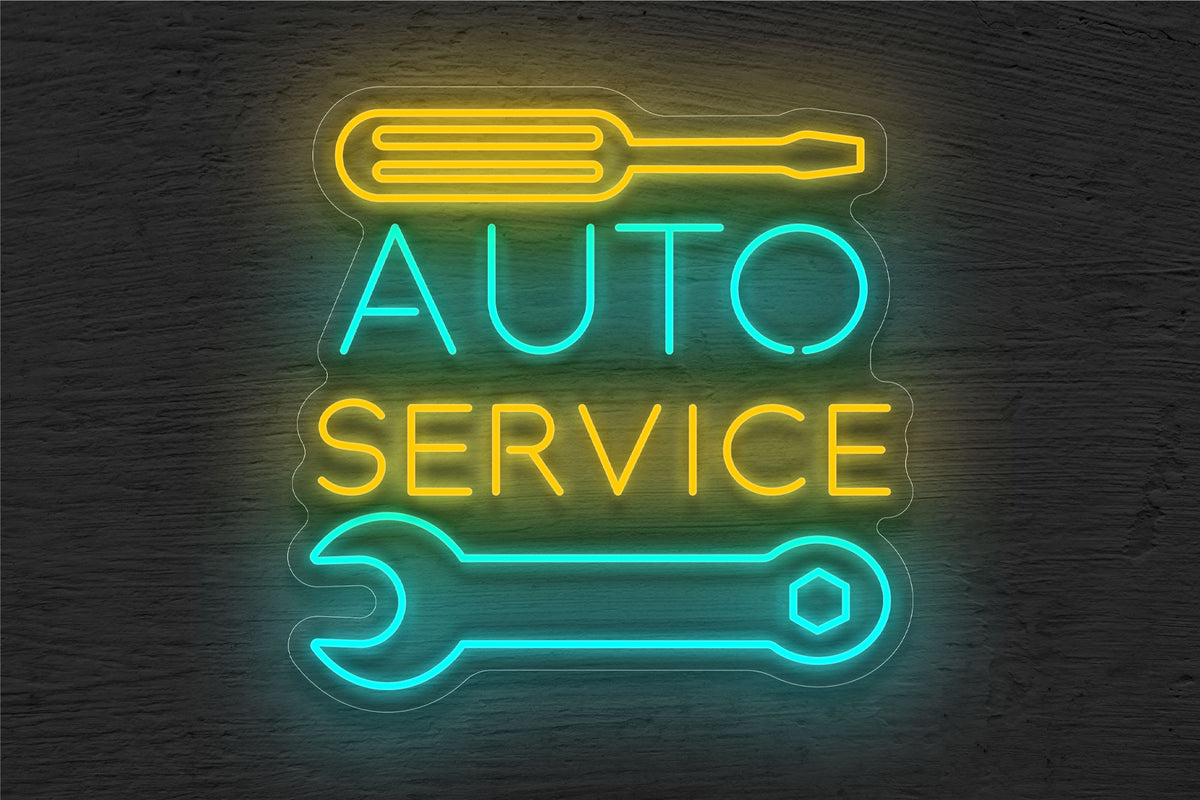 Screw &quot;Auto Service&quot; Tool LED Neon Sign