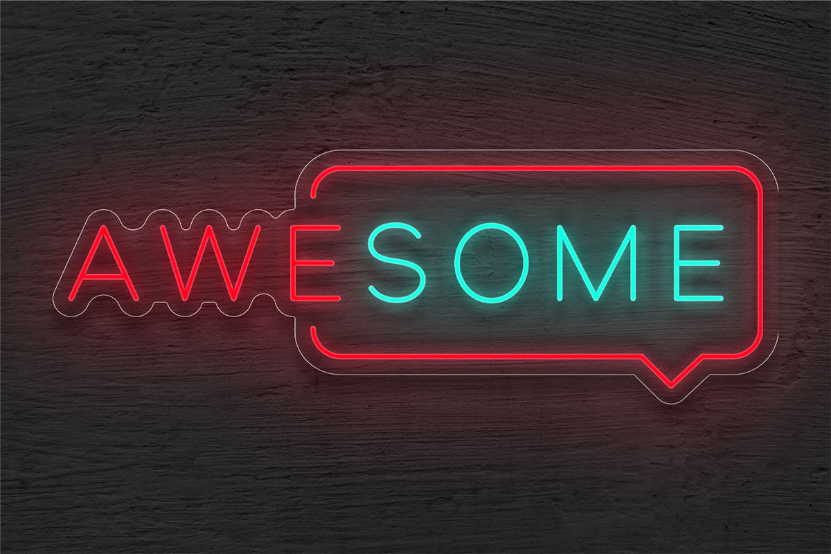 &quot;Awesome&quot; with Callout Border LED Neon Sign