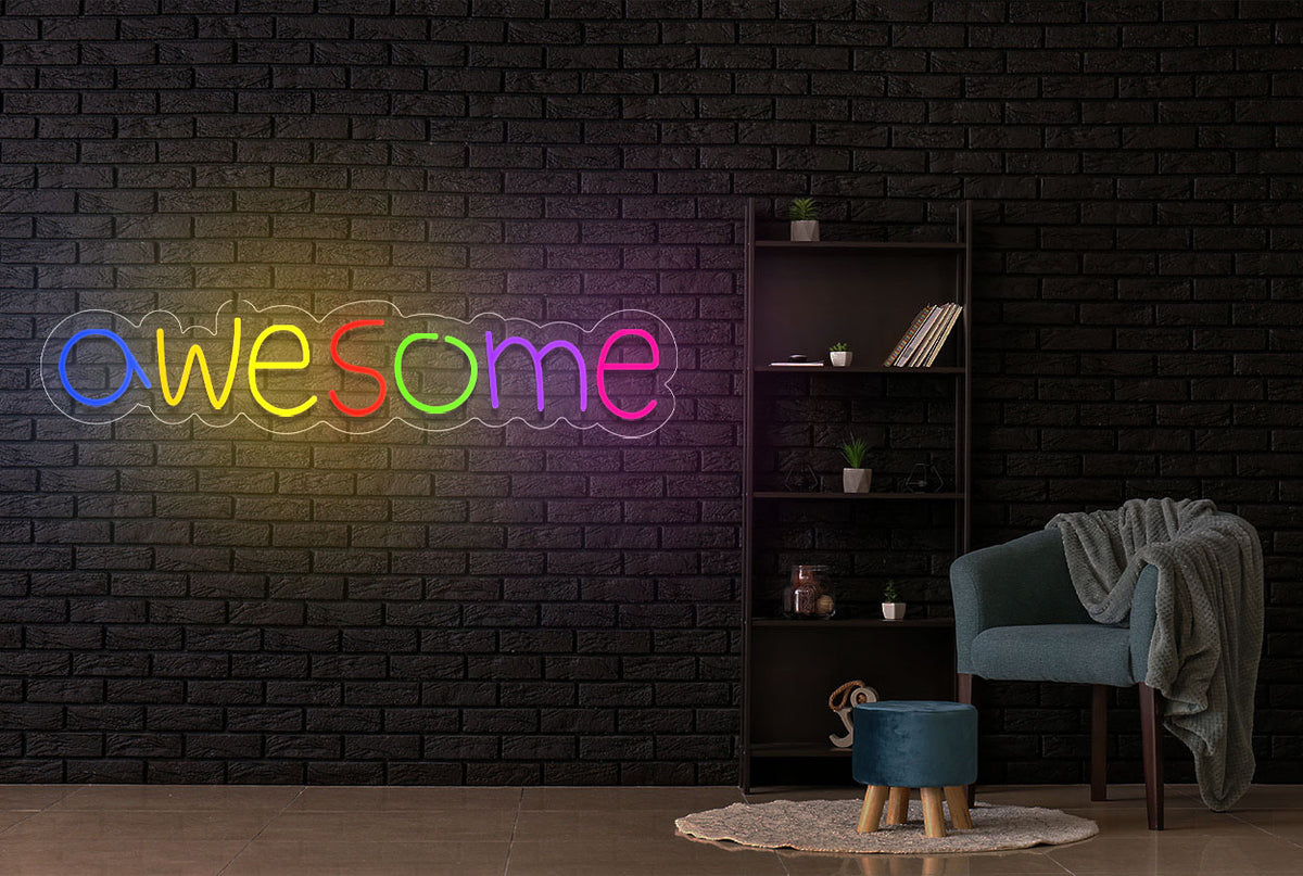 Multi-color &quot;awesome&quot; LED Neon Sign