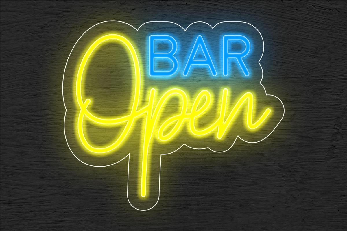 &quot;BAR Open&quot; Two Color LED Neon Sign