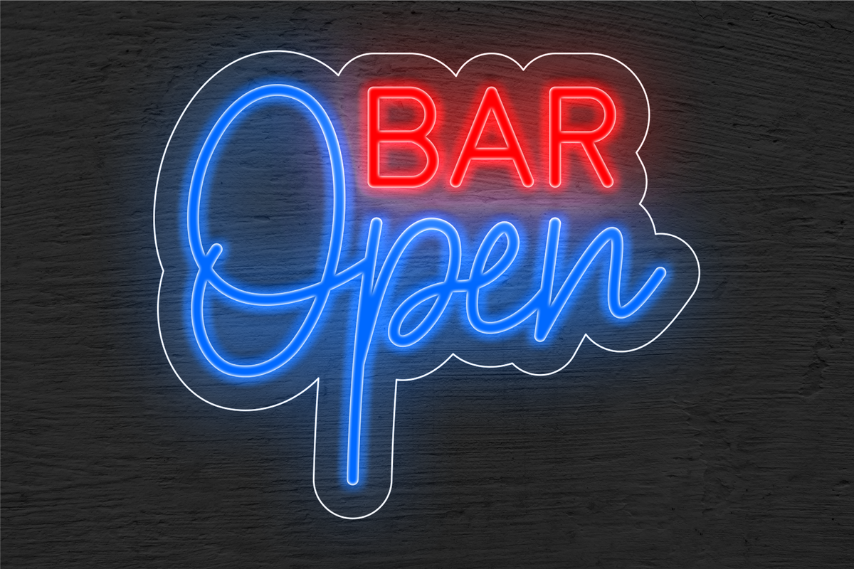 &quot;BAR Open&quot; Two Color LED Neon Sign