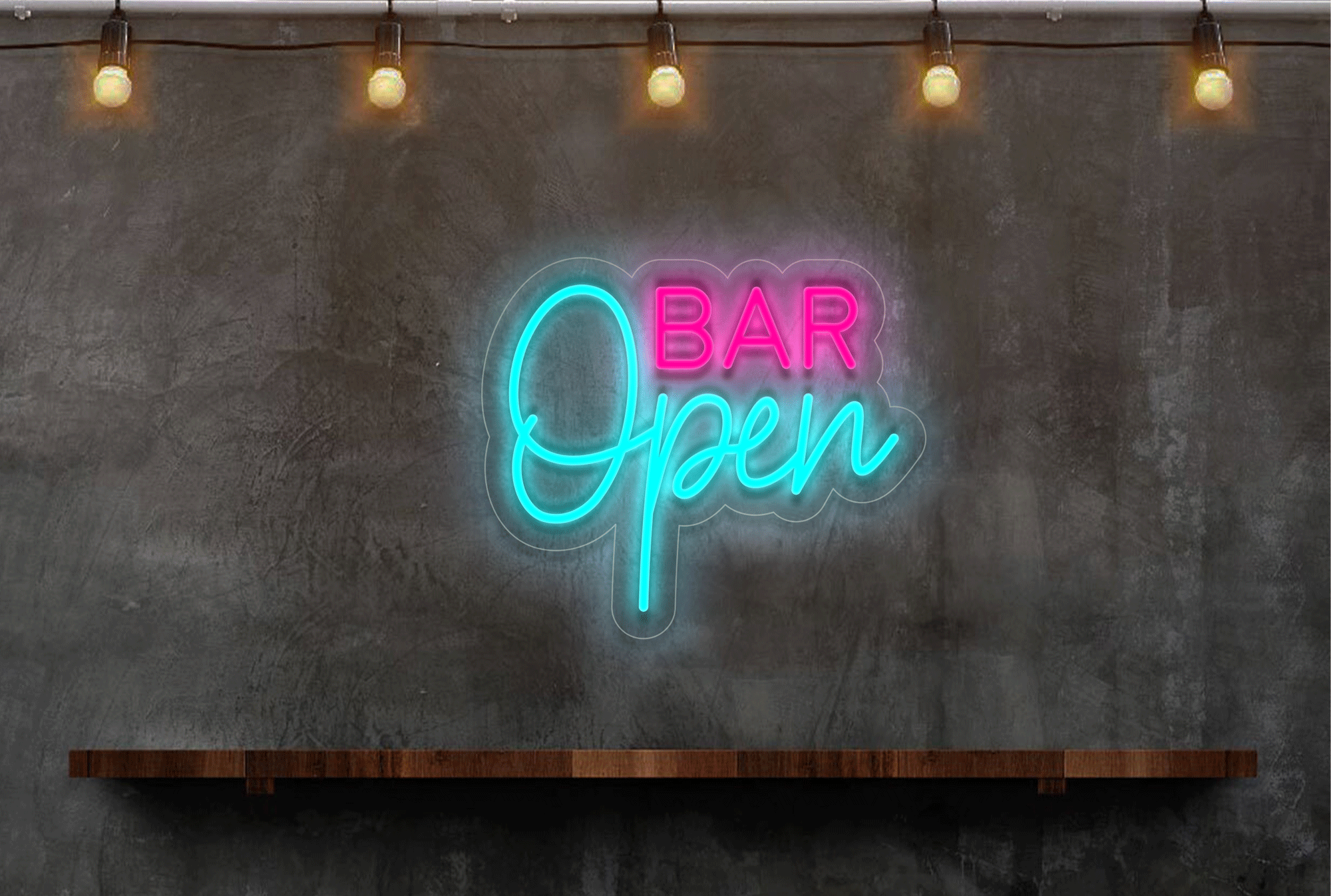 "BAR Open" Two Color LED Neon Sign