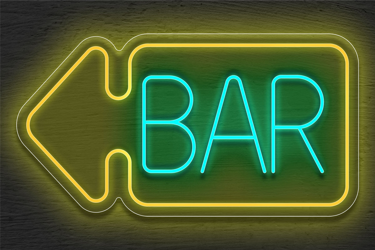 &quot;BAR&quot; with Arrow Border LED Neon Sign