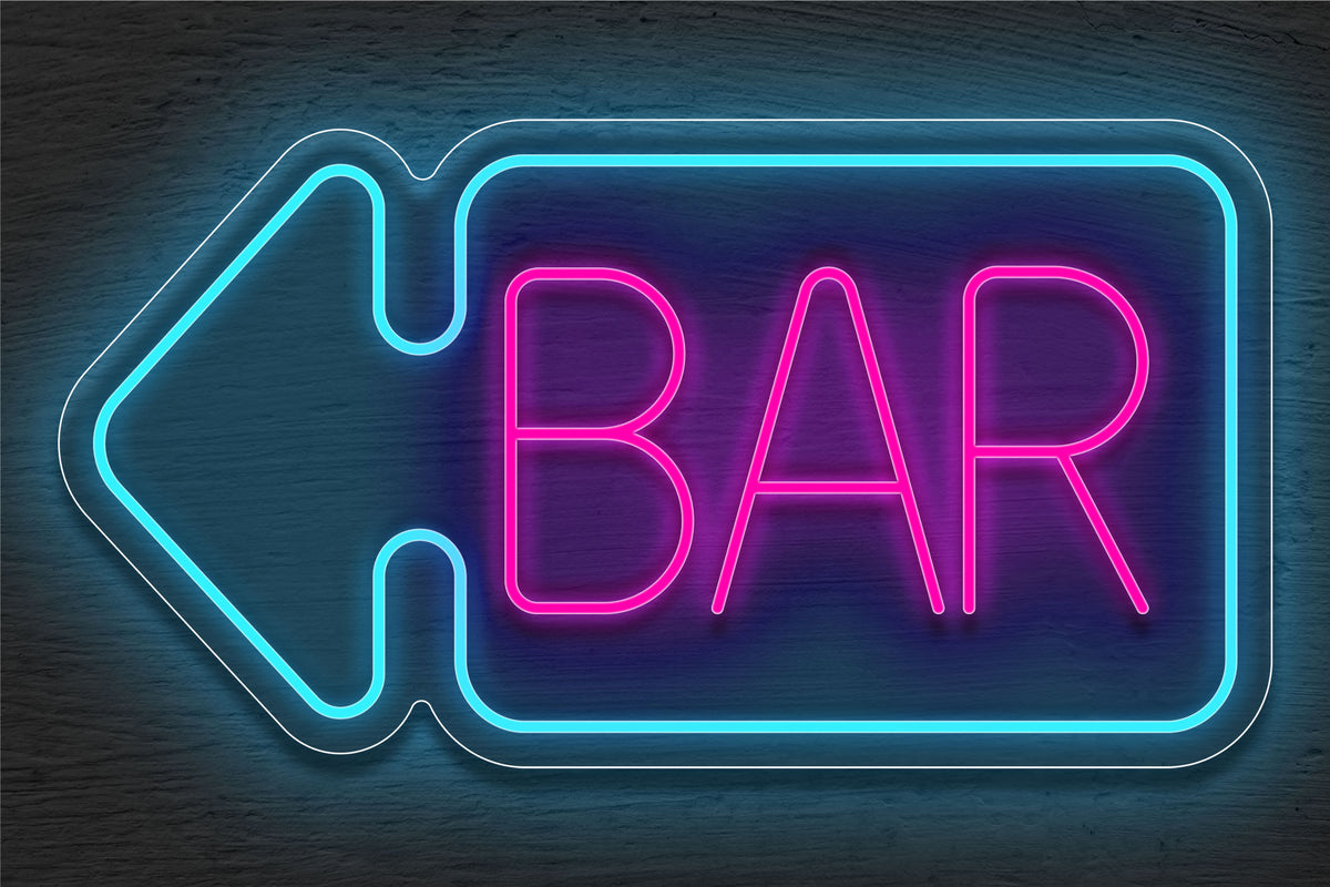 &quot;BAR&quot; with Arrow Border LED Neon Sign