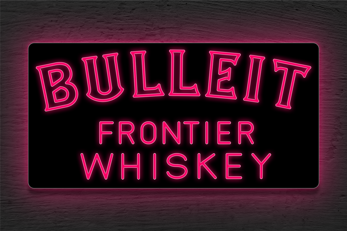 BULLEIT Frontier Whiskey LED Neon Sign