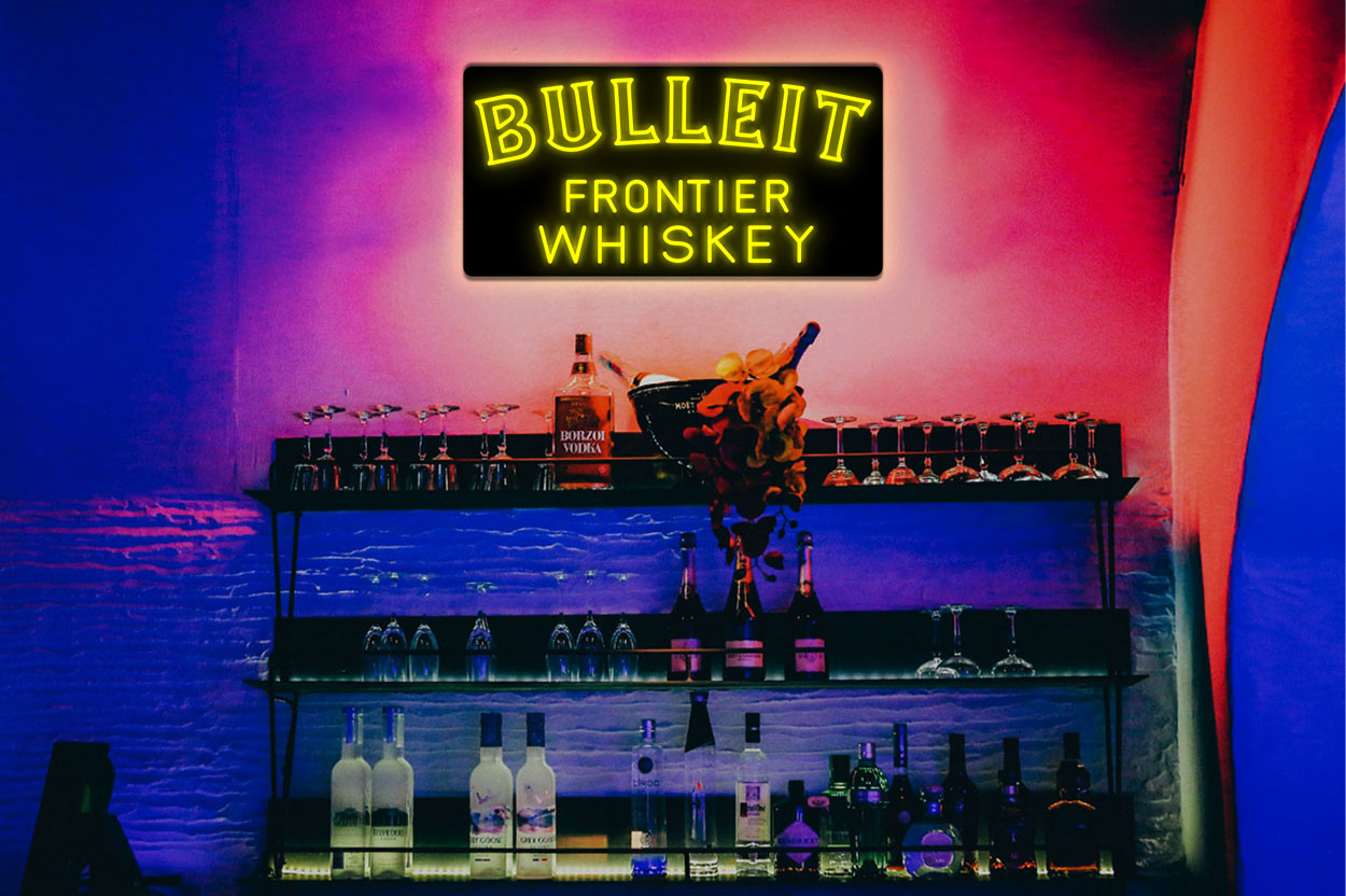 BULLEIT Frontier Whiskey LED Neon Sign