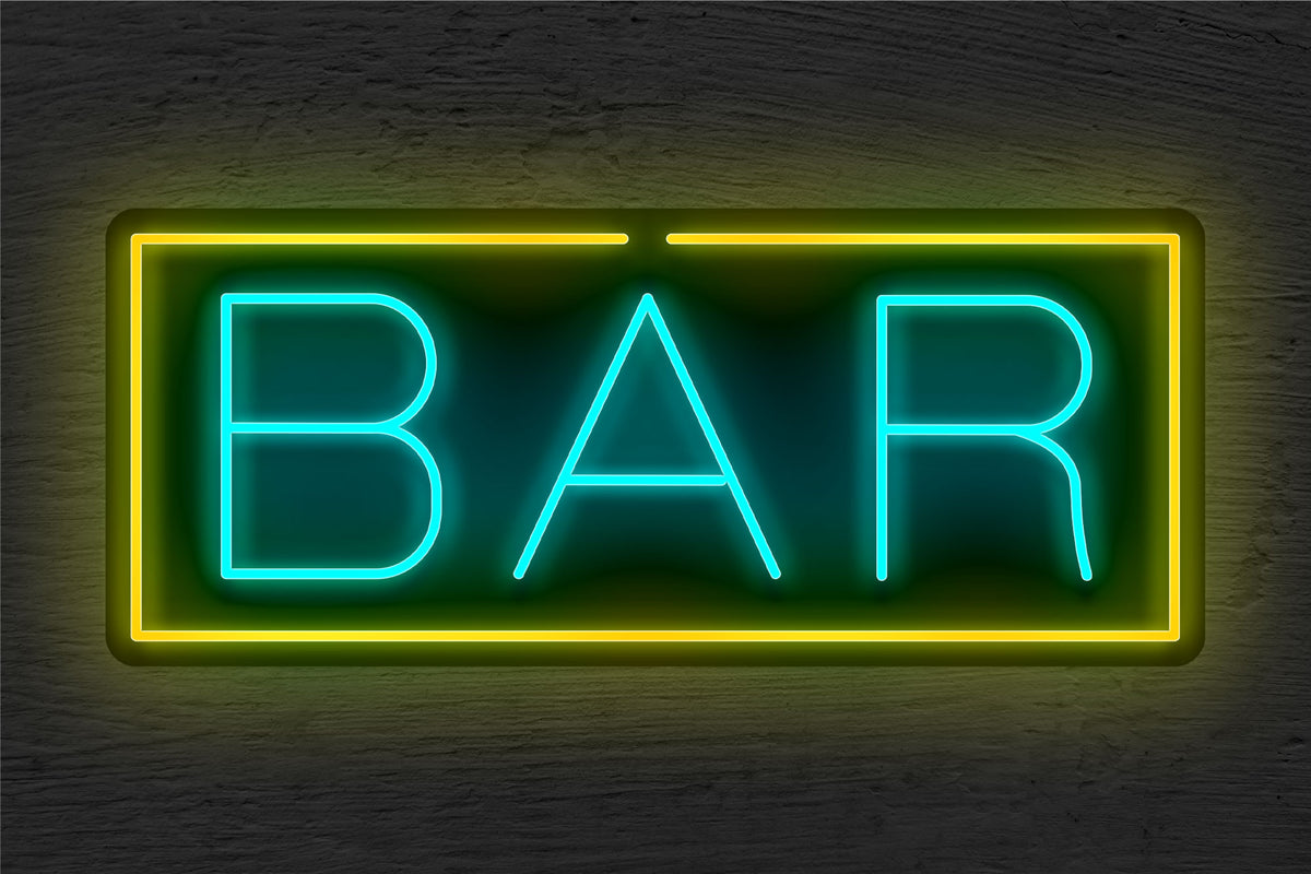 &quot;BAR&quot; with Blue Border LED Neon Sign