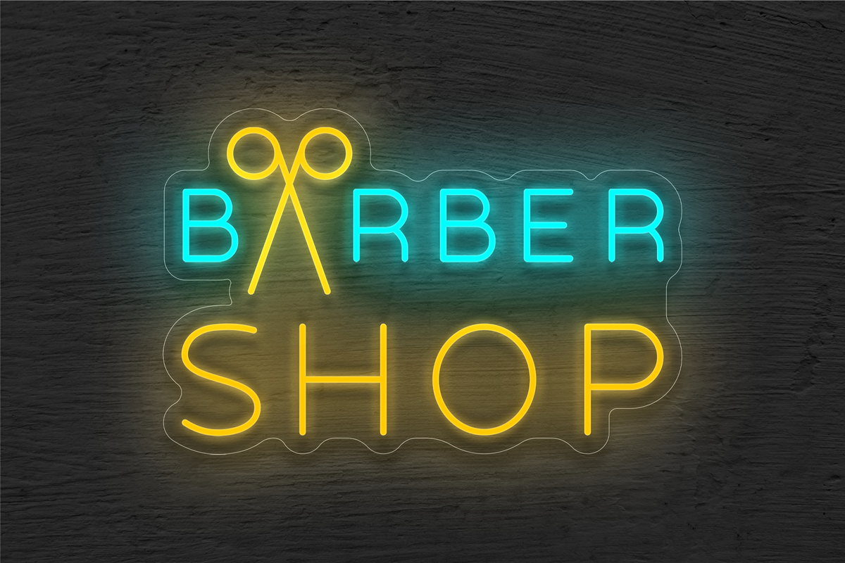 &quot;Barber Shop&quot; with Scissor LED Neon Sign
