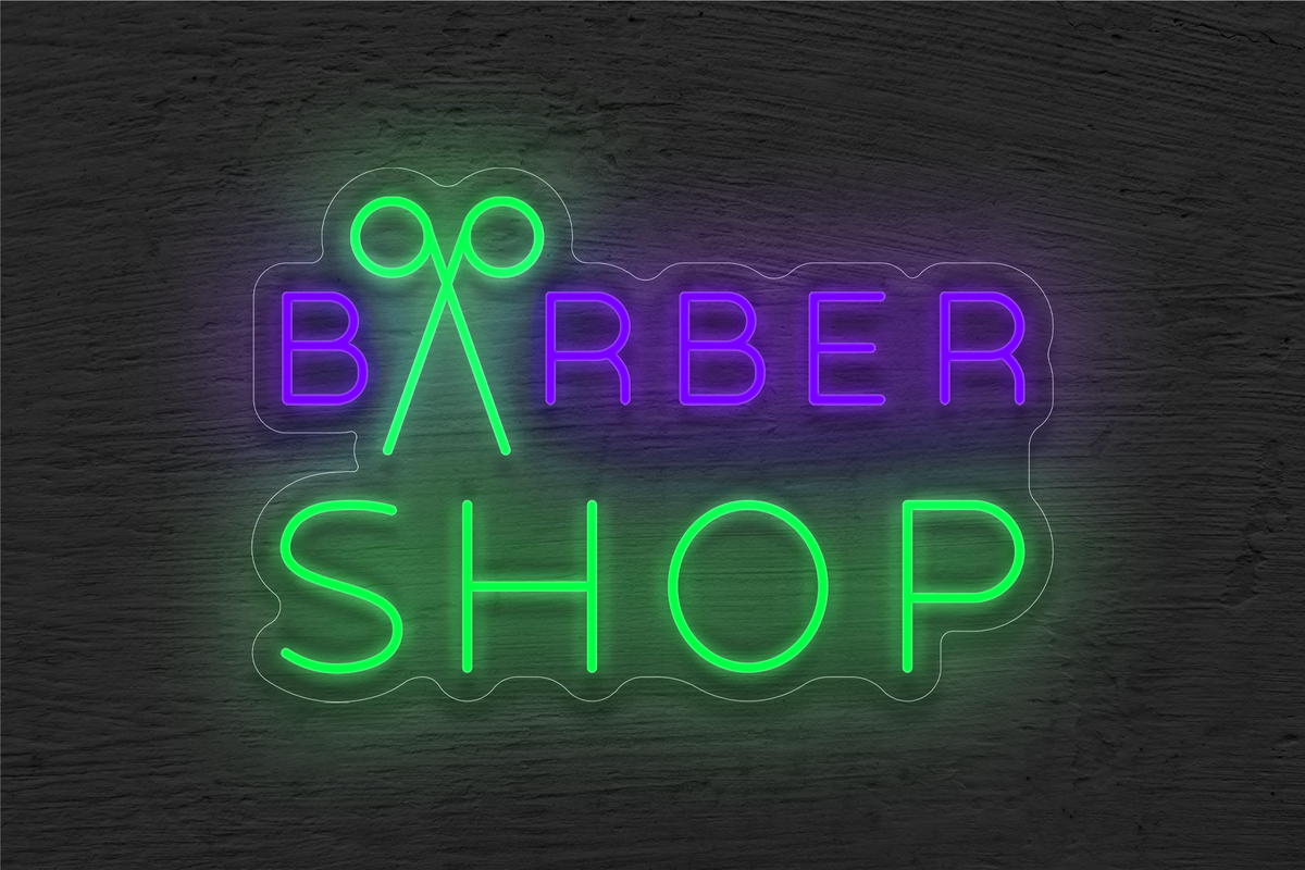 &quot;Barber Shop&quot; with Scissor LED Neon Sign