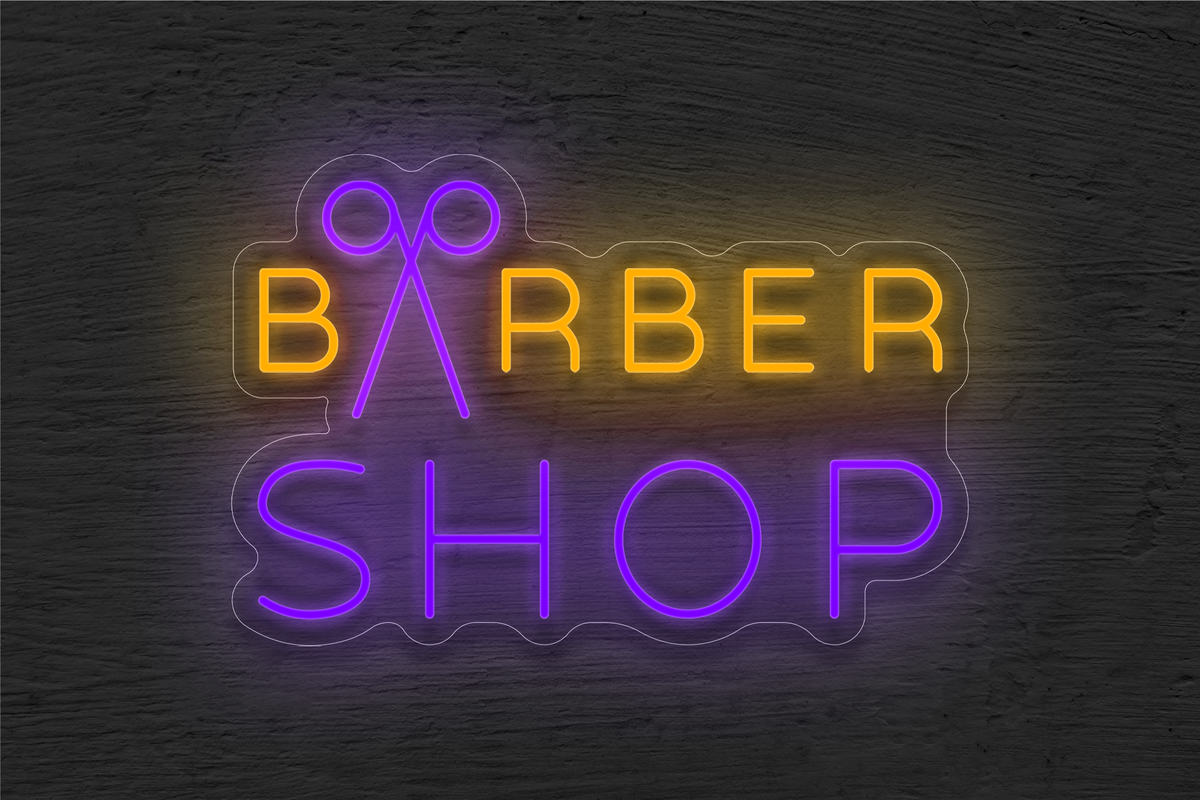 &quot;Barber Shop&quot; with Scissor LED Neon Sign