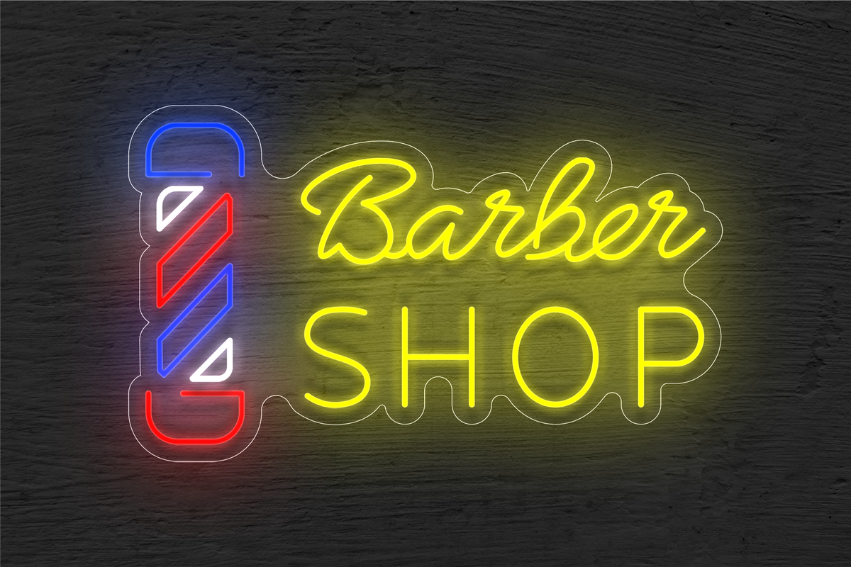 &quot;Barber SHOP&quot; with Logo LED Neon Sign