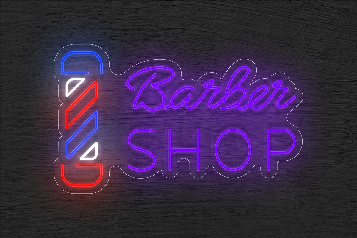 &quot;Barber SHOP&quot; with Logo LED Neon Sign