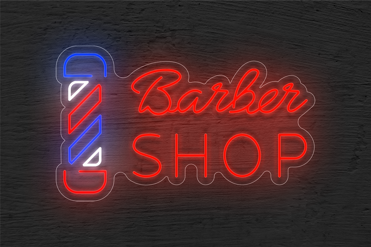 &quot;Barber SHOP&quot; with Logo LED Neon Sign