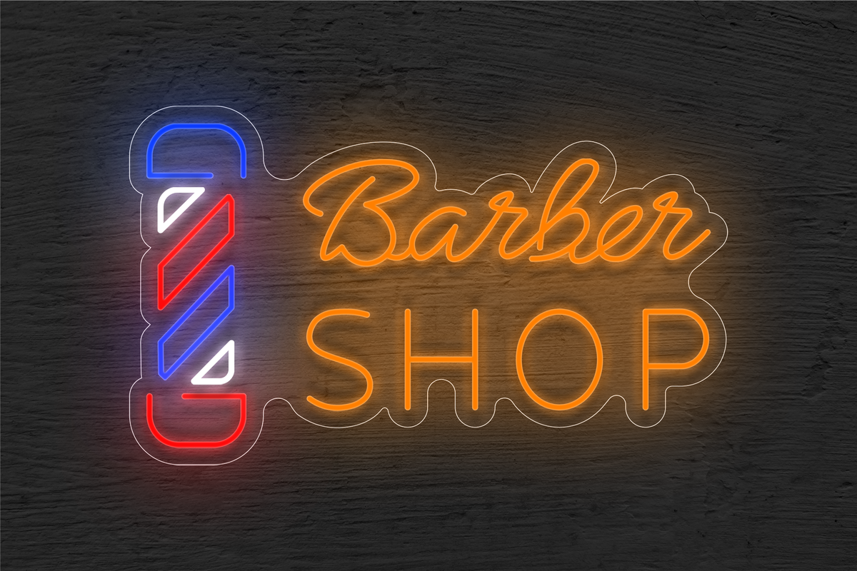 &quot;Barber SHOP&quot; with Logo LED Neon Sign
