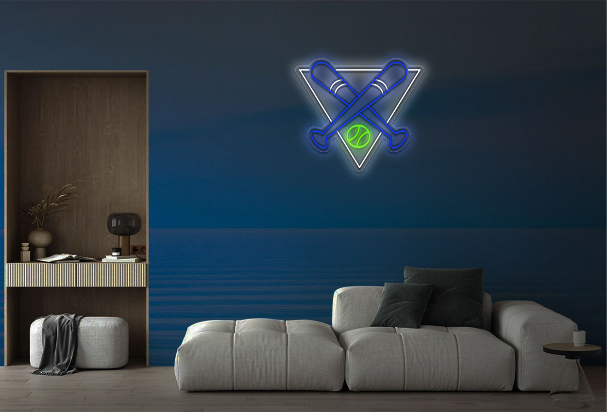 Baseball Bat And Ball LED Neon Sign