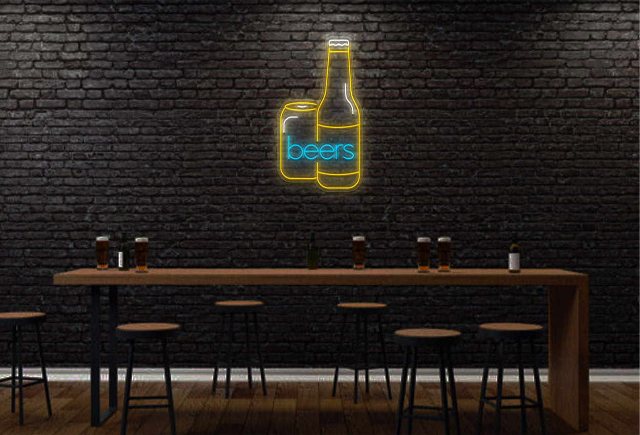 Beer Glass Led Sign Buy Beer In A Can And Bottle LED Neon Sign | Bar Signs from Best Buy ...