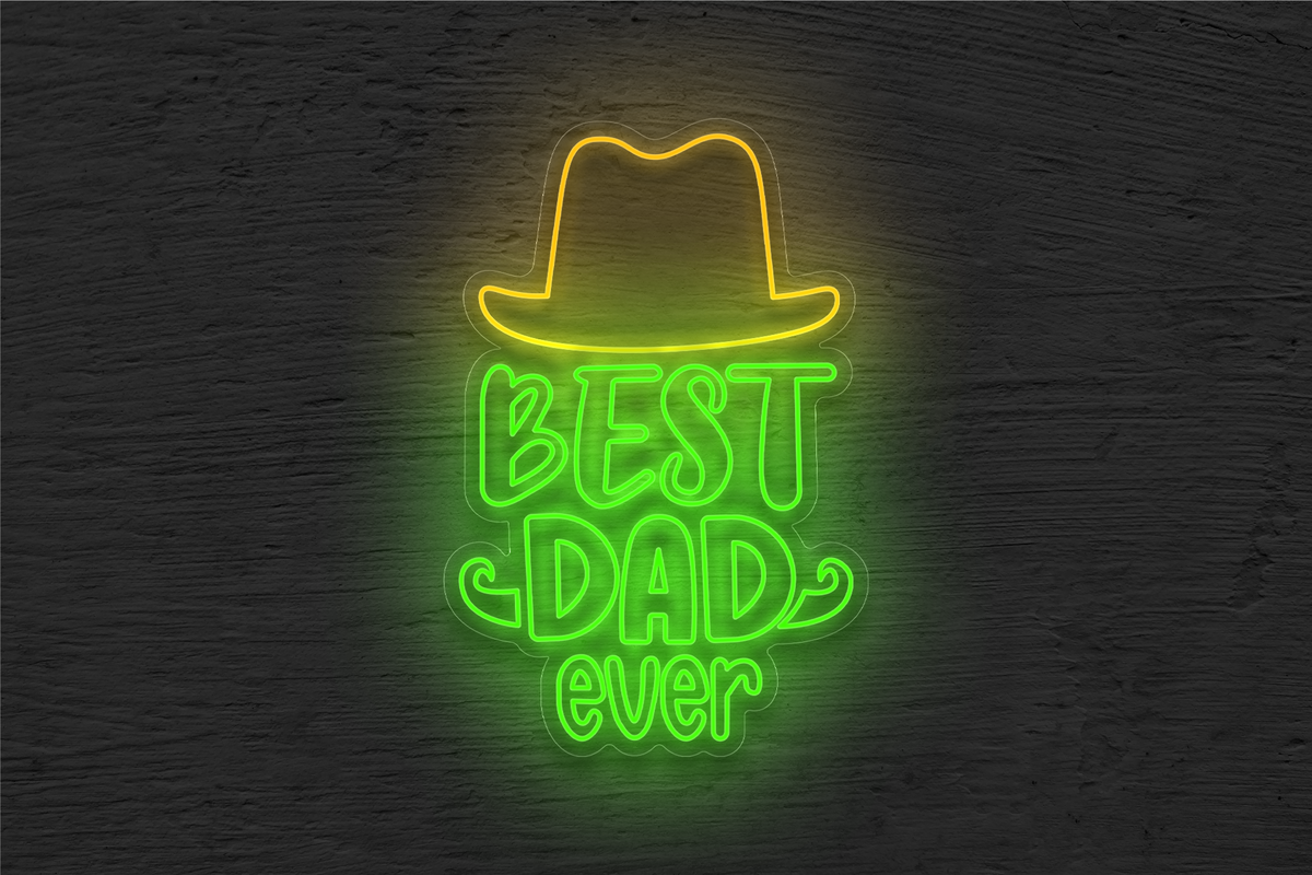 &quot;Best Dad Ever&quot; LED Neon Sign