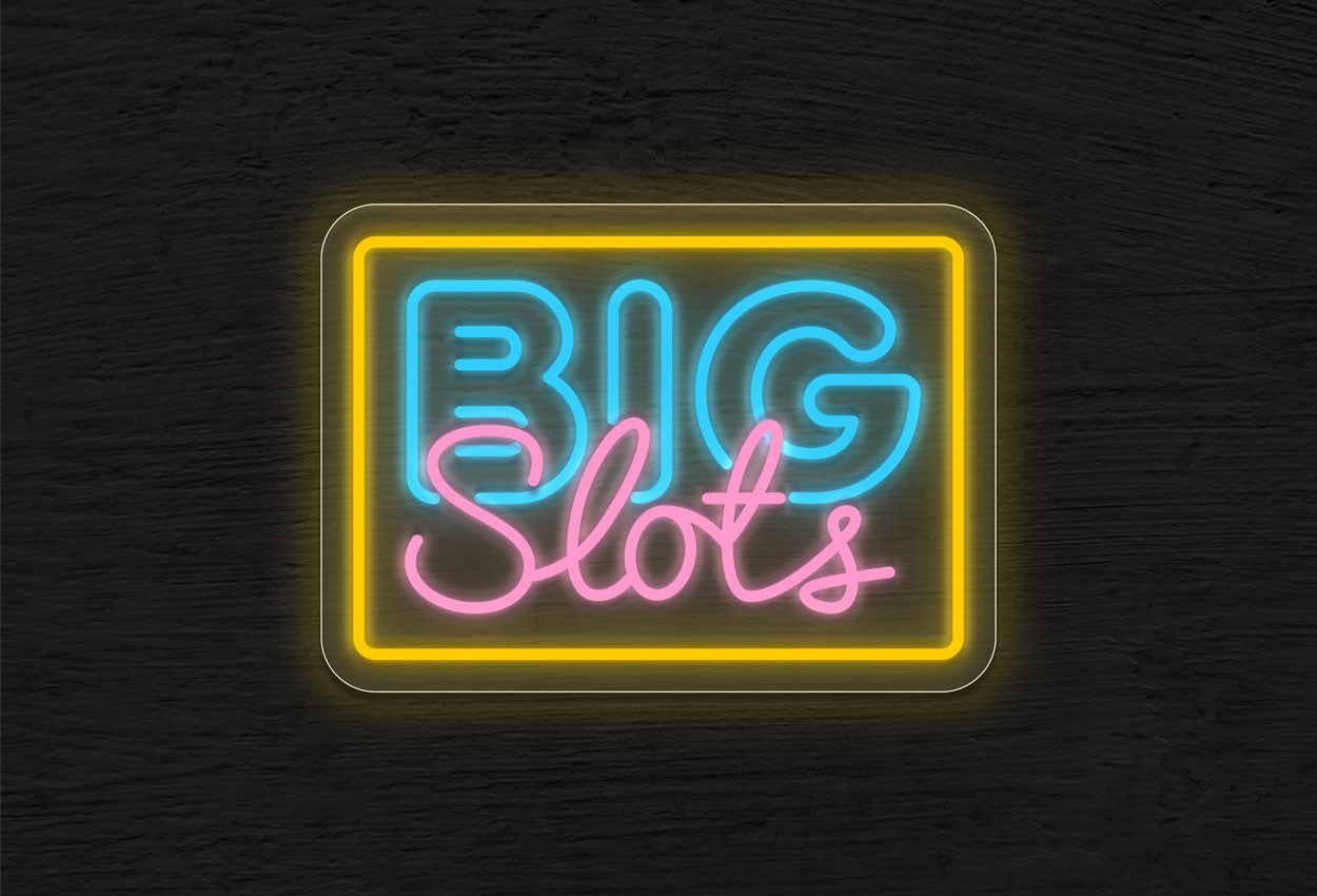 Big Slots with Border LED Neon Sign