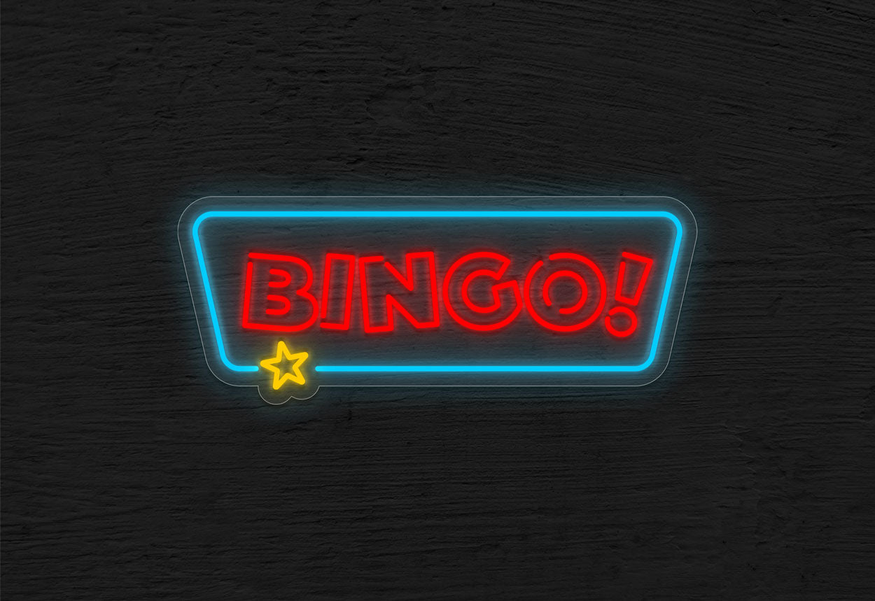 Bingo with Border LED Neon Sign