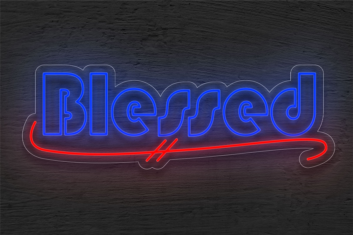 &quot;Blessed&quot; with Underline LED Neon Sign