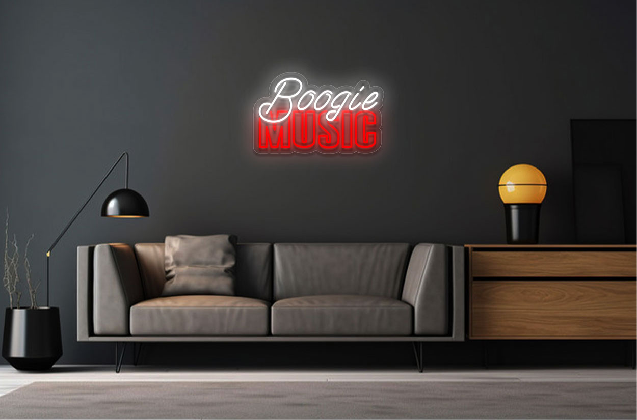 Boogie Music LED Neon Sign