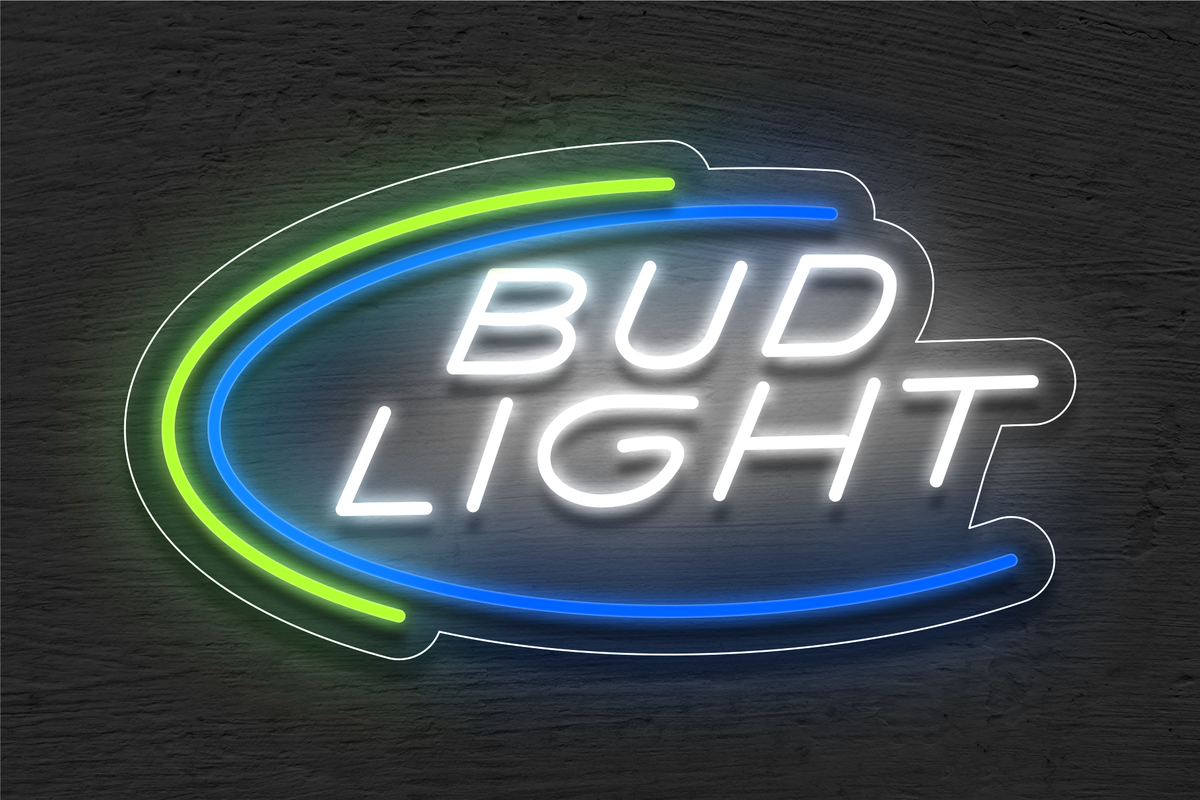 &quot;Bud Light&quot; with 2 Arcs LED Neon Sign