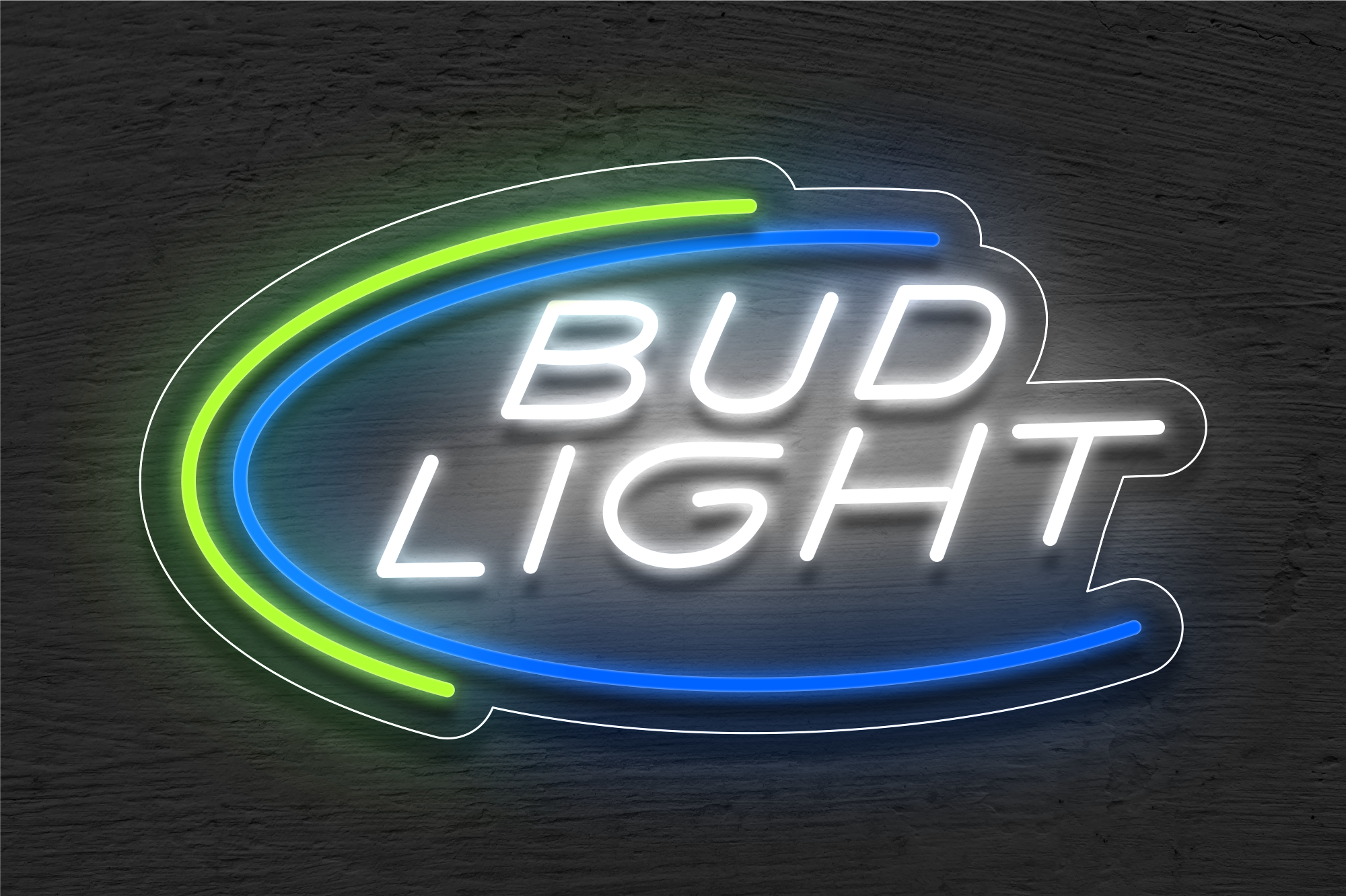 "Bud Light" with 2 Arcs LED Neon Sign