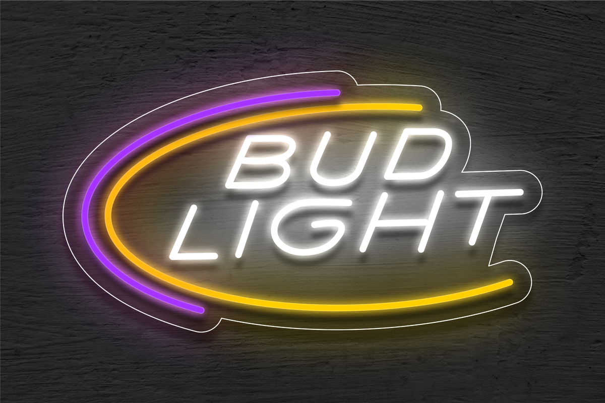 &quot;Bud Light&quot; with 2 Arcs LED Neon Sign