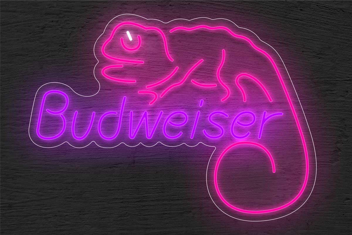 &quot;Budweiser&quot; with Lizard LED Neon Sign