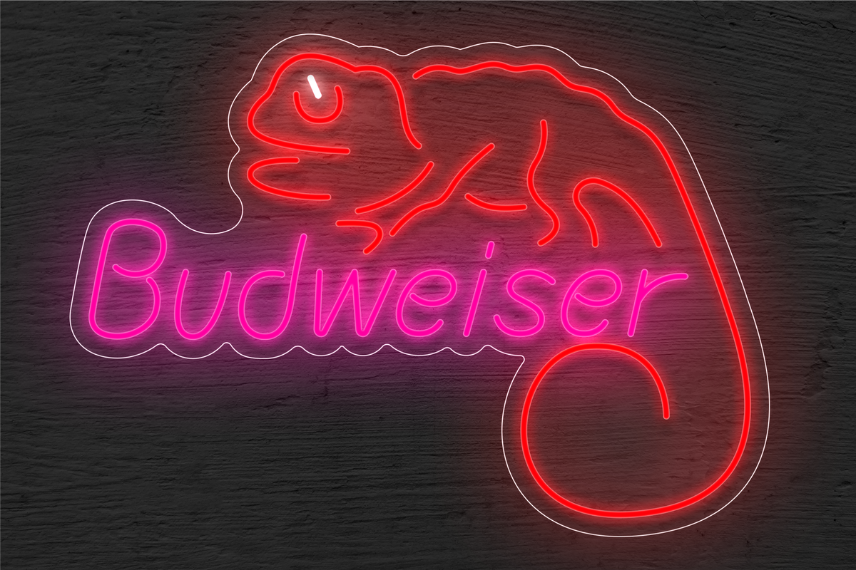&quot;Budweiser&quot; with Lizard LED Neon Sign