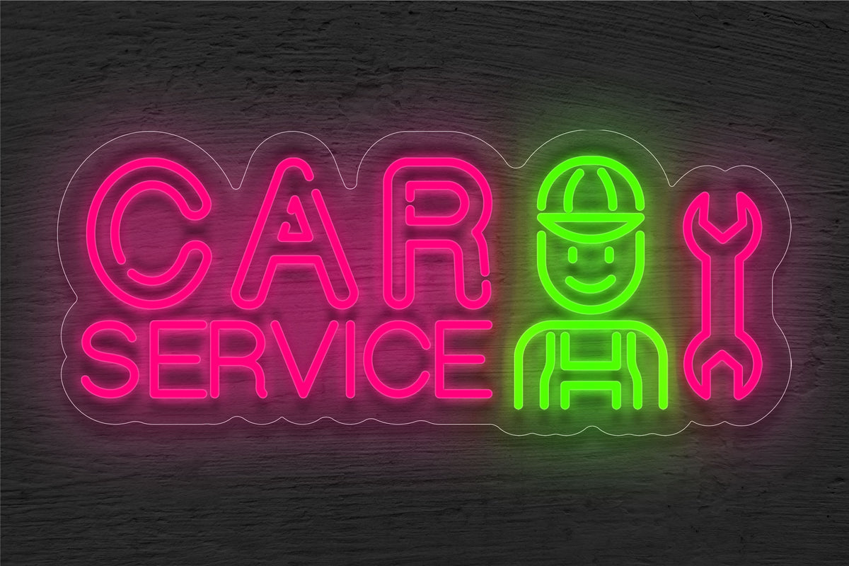 &quot;Car Service&quot; Logo LED Neon Sign